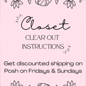 Get discounted shipping on Fridays and Sundays on Posh!